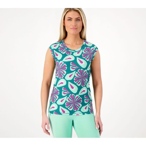 Gymwrap Women's Top Plus Sz 2X Everyday Tank with High-Low Hem Blue A591664 - Picture 1 of 4
